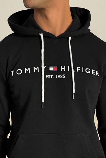 Мужское чёрное худи Tommy Hilfiger   