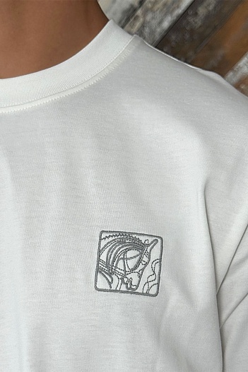 Мужская белая футболка Hermes   