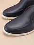 Кожаные лоферы с меховой стелькой Loro Piana Open Walk - Navy