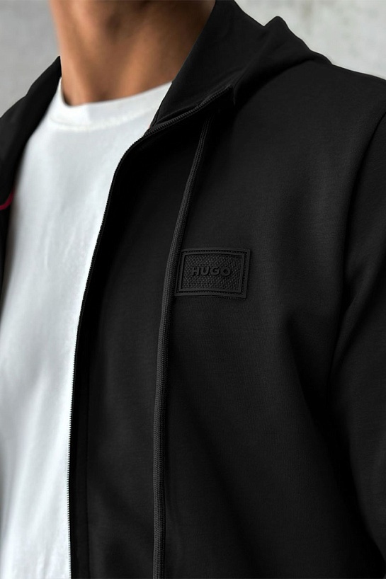 Кофта на молнии Hugo Boss logo-patch - Black