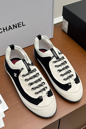 Женские замшевые кроссовки Chanel premium   