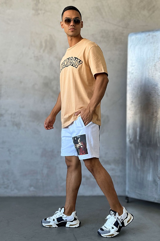 Мужские белые шорты Off-White Caravaggio Print
