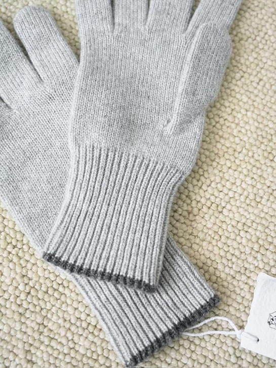 Кашемировые перчатки Brunello Cucinelli premium - Light Grey