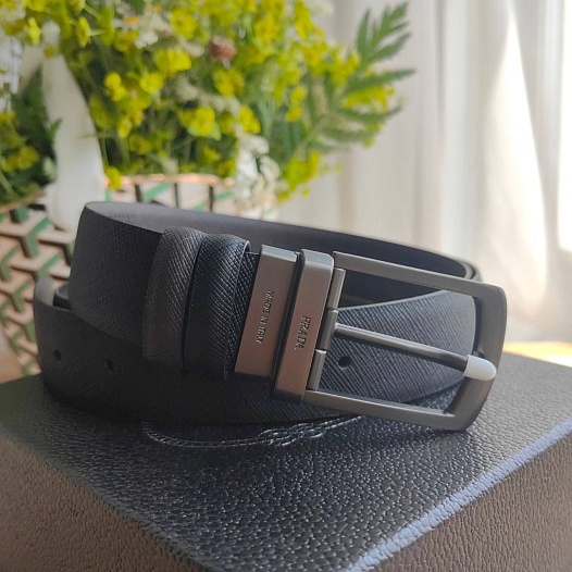 Двусторонний кожаный ремень Prada (ширина 4 см, длина 100 / 105 см)   