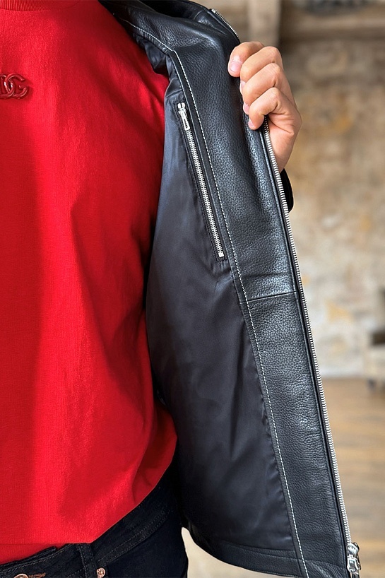 Мужская кожаная куртка Hermes premium