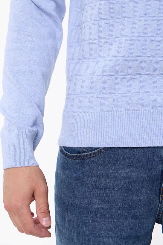 Мужской джемпер Tommy Hilfiger logo-embroidered - Blue