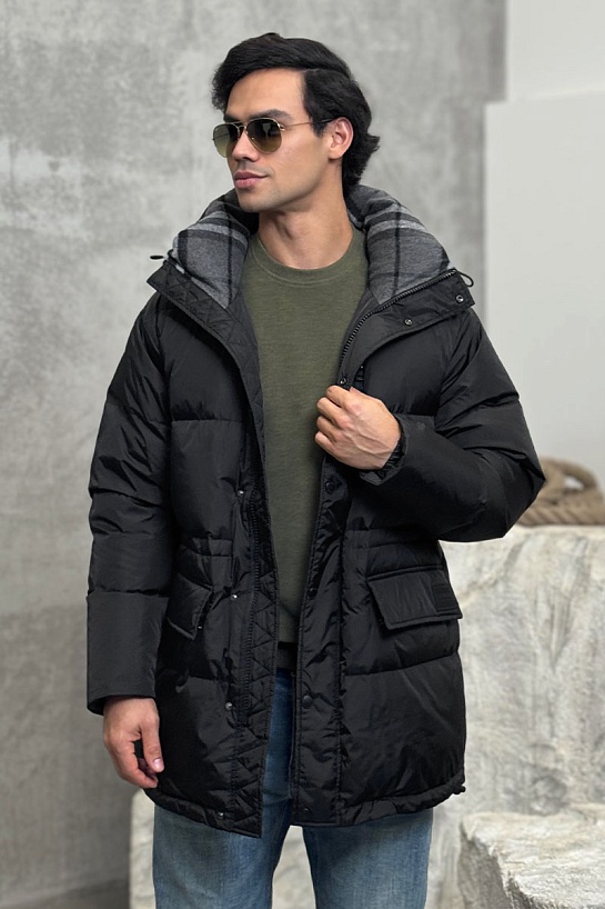 Мужская чёрная парка Burberry Haworth