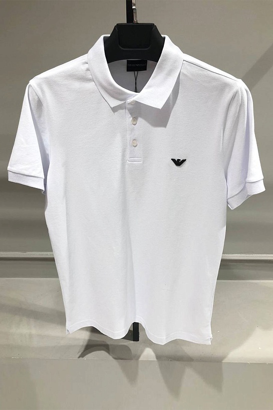 Белое поло Emporio Armani logo-embroidered