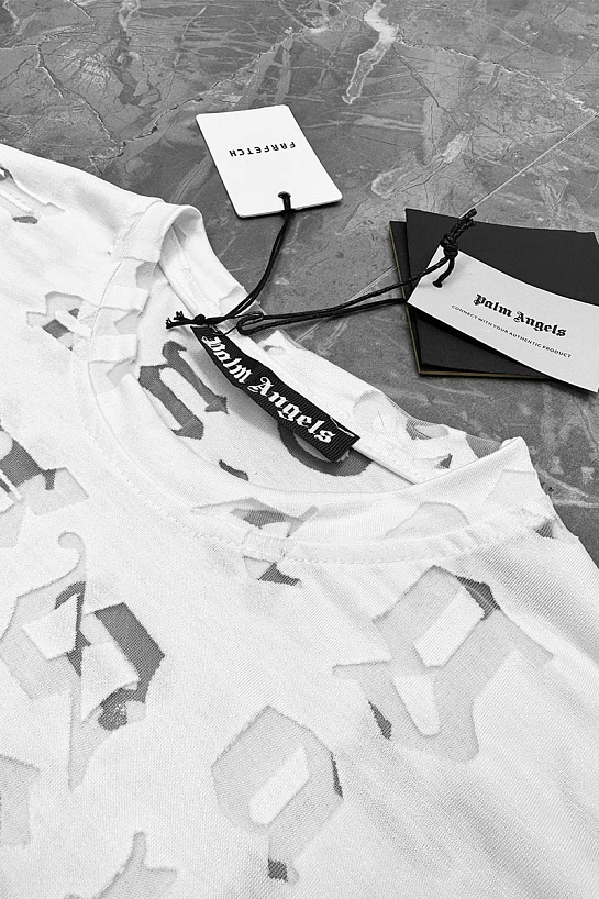 Мужская белая футболка Palm Angels