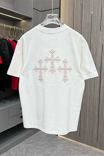 Белая оверсайз футболка Chrome Hearts Premium   