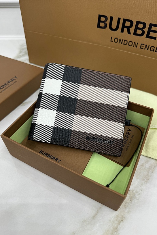 Кожаный кошелёк Burberry Premium 11x10 см