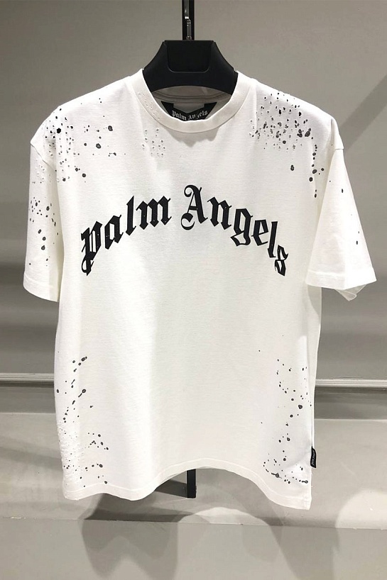 Белая оверсайз футболка Palm Angels Glittered logo