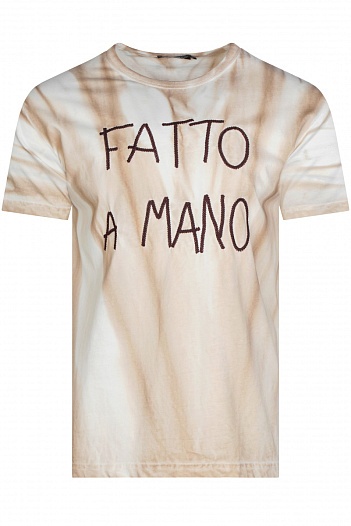 Оверсайз футболка Dolce&Gabbana "Fatto A Mano" - Beige   