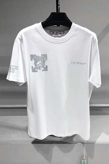 Белая оверсайз футболка Off-White x Circoloco glitter-logo   
