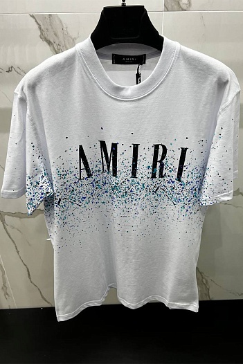 Оверсайз футболка Amiri "Paint Splatter" - White   
