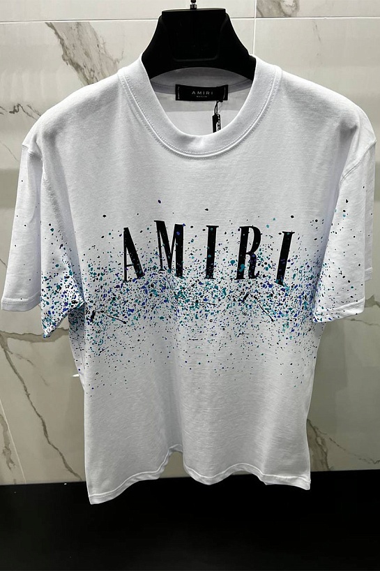 Оверсайз футболка Amiri "Paint Splatter" - White