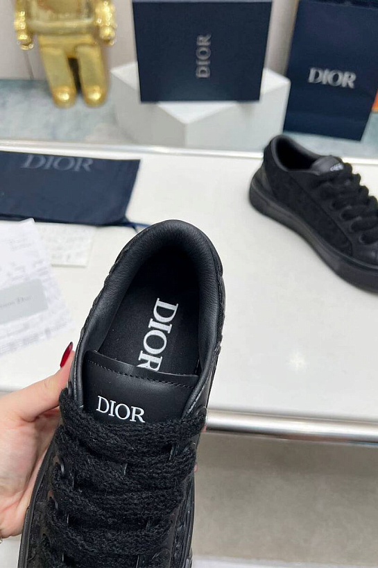 Женские комбинированные кроссовки Dior чёрного цвета