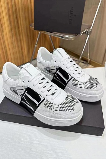 Кожаные кроссовки Valentino low-top - White / Black   