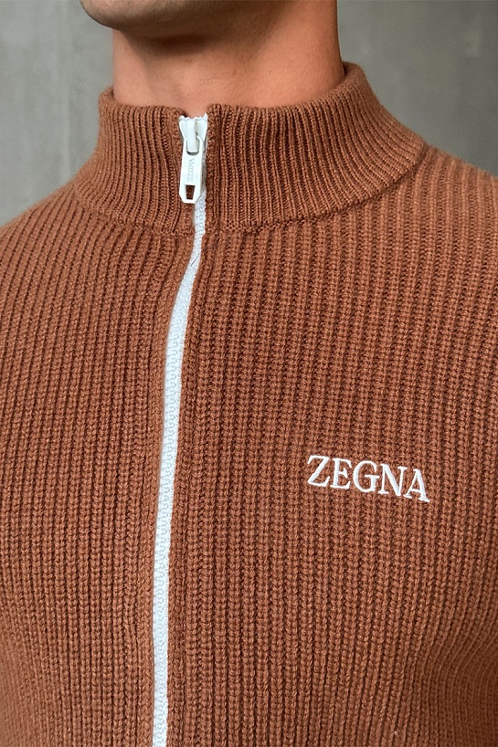 Свитер на молнии Zegna Premium - Brown