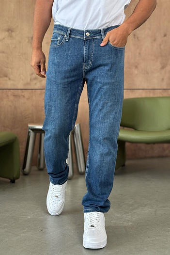 Мужские синие джинсы Hugo Boss relaxed fit   
