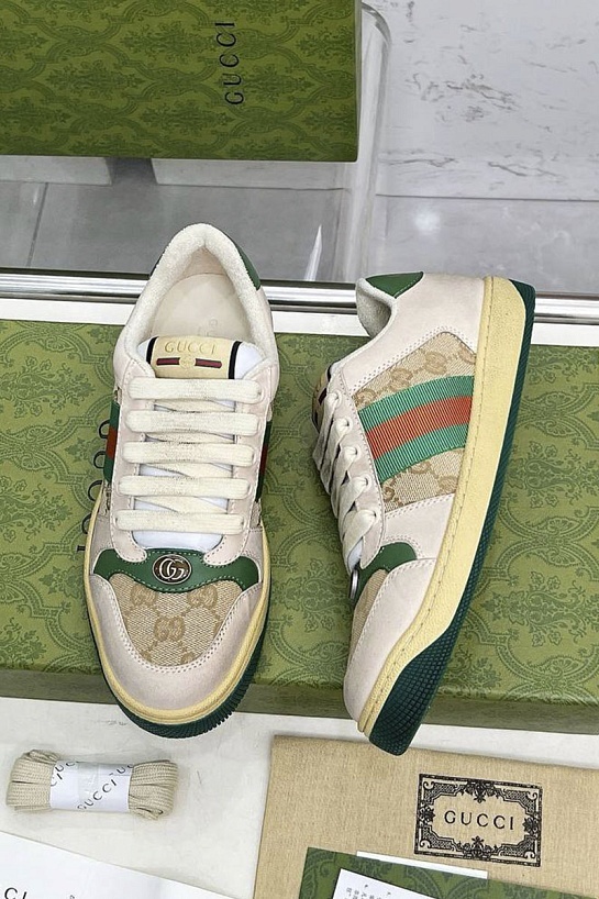 Женские комбинированные кроссовки Gucci GG Screener Premium