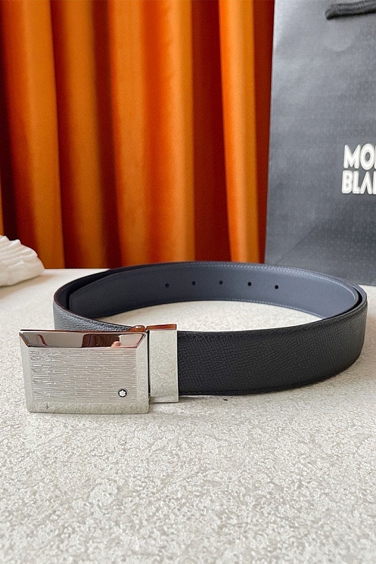 Двусторонний кожаный ремень Montblanc Premium (ширина 3.5 см)