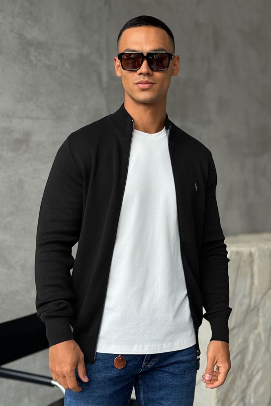 Мужская чёрная кофта Polo Ralph Lauren pony-embroidered