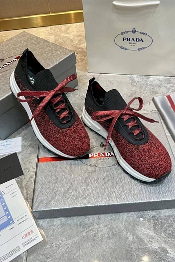 Мужские текстильные кроссовки Prada   
