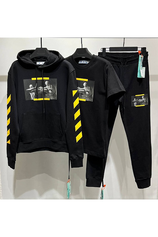 Мужские чёрные штаны Off-White Caravaggio Diag