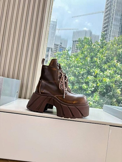 Женские кожаные ботинки на платформе SMFK premium   