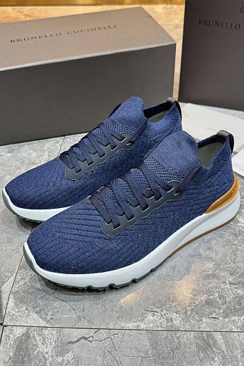 Мужские кроссовки Brunello Cucinelli knitted - Dark Blue   