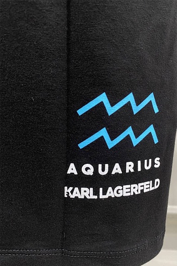 Женская чёрная футболка Karl Lagerfeld "Aquarius"   