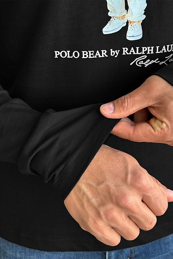 Мужской лонгслив Polo Ralph Lauren "Bear" - Black   