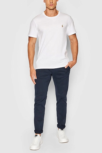 Футболка белого цвета Polo Ralph Lauren pony-embroidered   