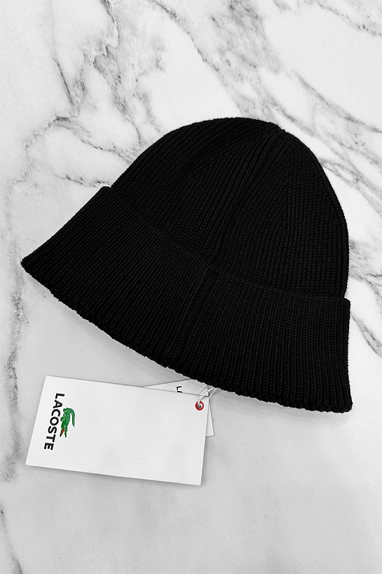 Шапка чёрного цвета Lacoste logo-embroidered