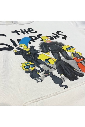 Белое худи Balenciaga x The Simpsons Graphic Print   