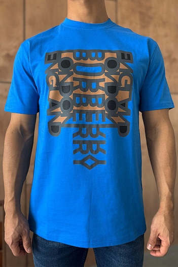 Синяя футболка Burberry London England   