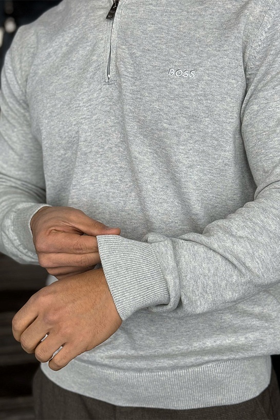 Мужской джемпер Hugo Boss quarter zip - Grey