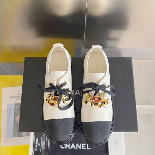 Женские кожаные ботинки Chanel premium   