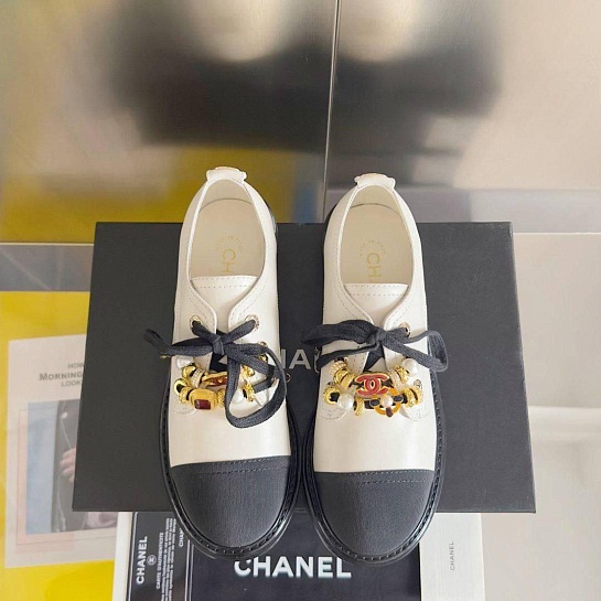 Женские кожаные ботинки Chanel premium