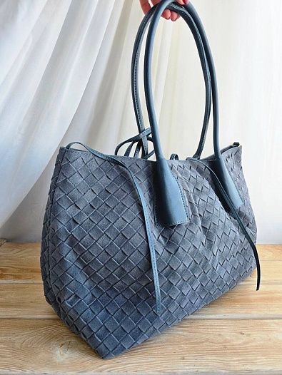 Замшевая сумка Bottega Veneta intrecciato 42x26   