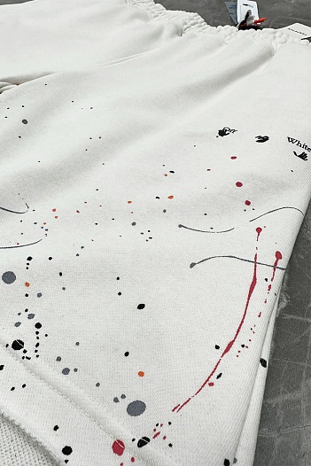 Мужские белые шорты Off-White paint-splatter   