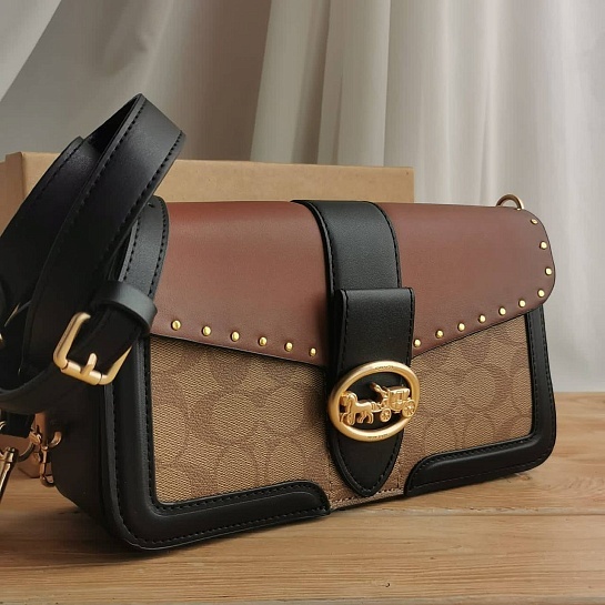 Женская кожаная сумка Coach Georgie 27x15 см