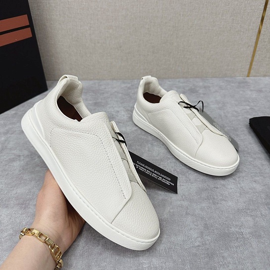 Мужские кроссовки Ermenegildo Zegna Triple Stitch Leather - White