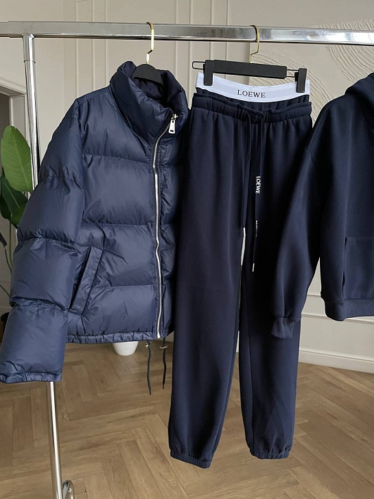 Женский костюм тройка на флисе Loewe Premium - Navy