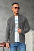 Серая кофта на молнии Hugo Boss logo-embroidered