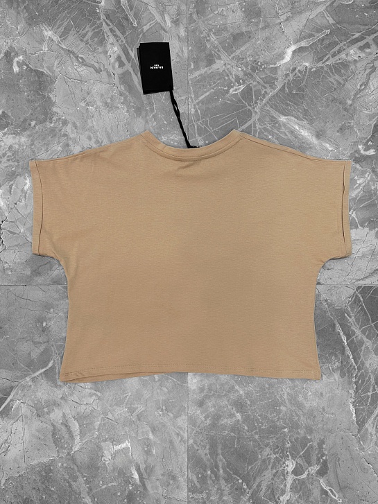 Женская футболка Balmain Paris - Beige