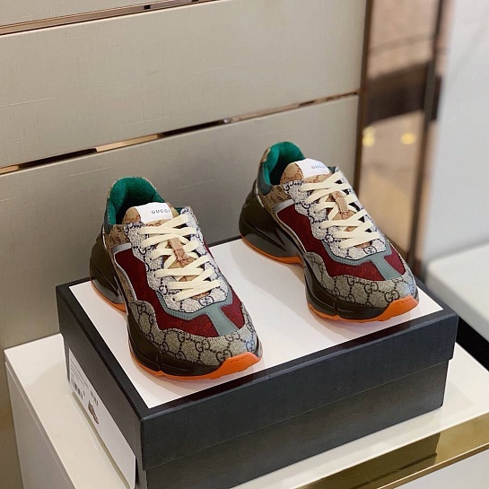 Мужские кроссовки Gucci Rhyton - Brick Red