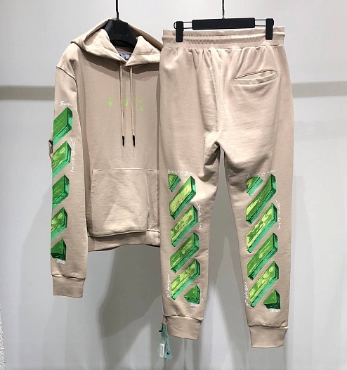 Мужские бежевые штаны Off-White Marker Arrow    