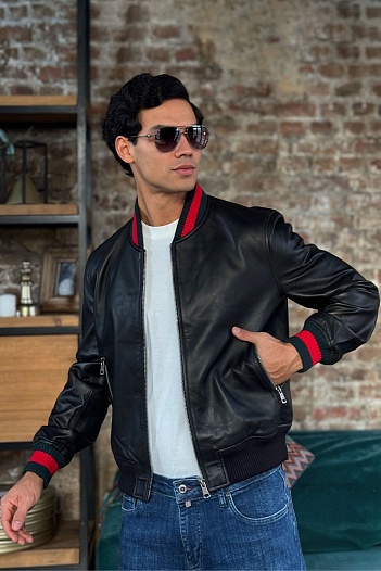 Кожаная куртка Gucci premium   